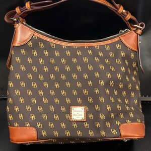 Dooney & Bourke Brown and Gold Shoulder Bag